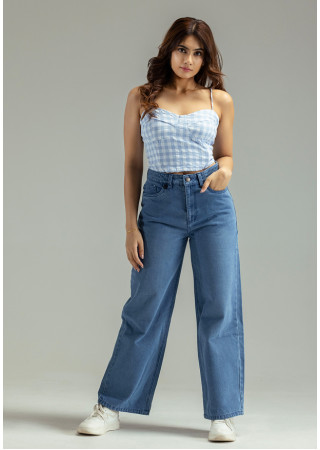 BLUE WIDE LEG PANT